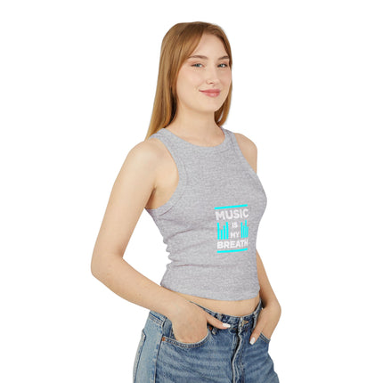 Damen Micro Rib Racer Tank Top mit Typografie-Motiven