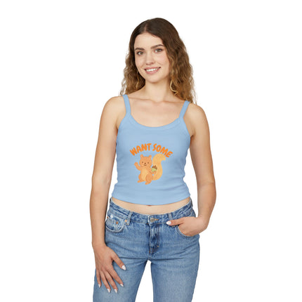 Want Some nut Graphic designed Women's Spaghetti Strap Tank Top