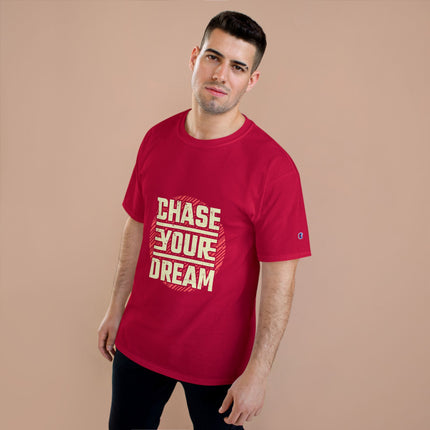 Champion-T-Shirt mit Typografie-Motiv