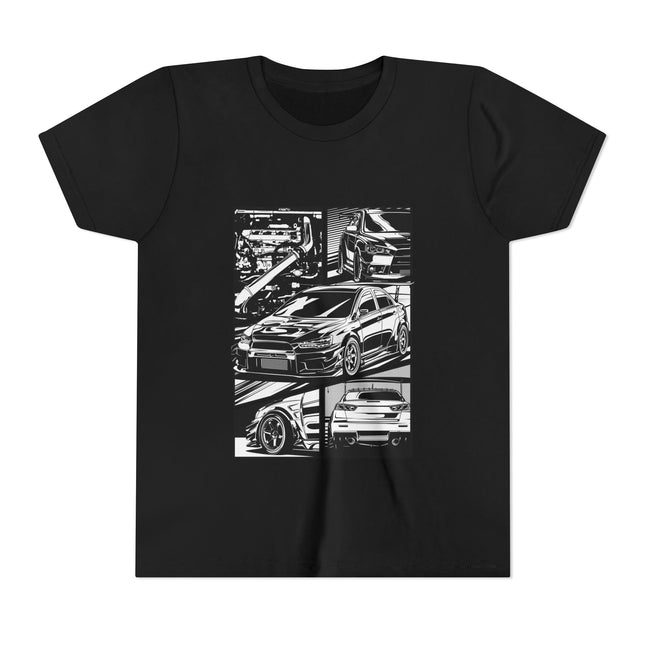 Kurzärmeliges Jugend-T-Shirt mit Auto-Enthusiasten-Motiv