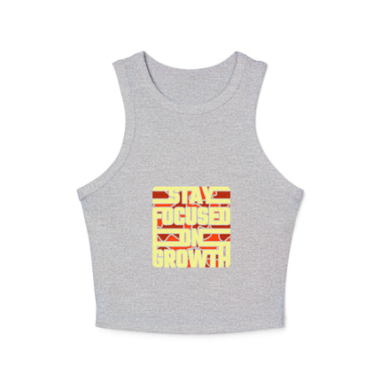 Damen Micro Rib Racer Tank Top mit Typografie-Motiven
