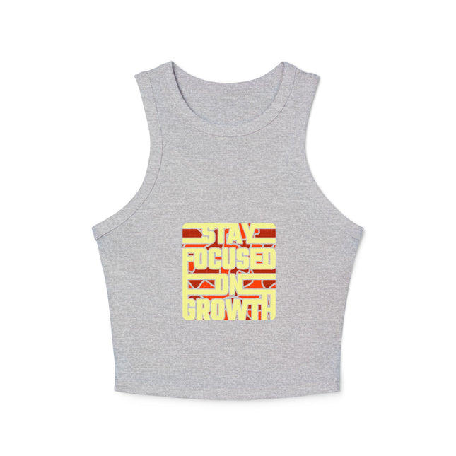 Damen Micro Rib Racer Tank Top mit Typografie-Motiven