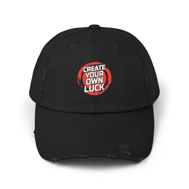 Unisex Distressed Cap mit Typografie-Motiven 