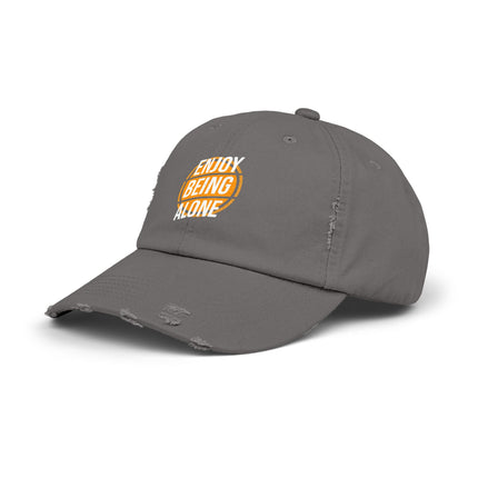 Unisex Distressed Cap mit Typografie-Motiven 
