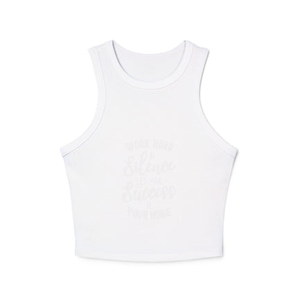Damen Micro Rib Racer Tank Top mit Typografie-Motiven
