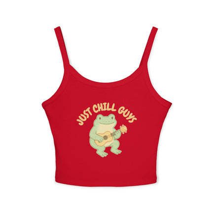 Just Chill Guys Graphic designed Women's Spaghetti Strap Tank Top