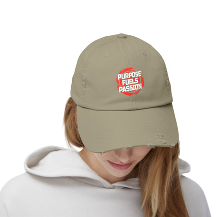Unisex Distressed Cap mit Typografie-Motiven 