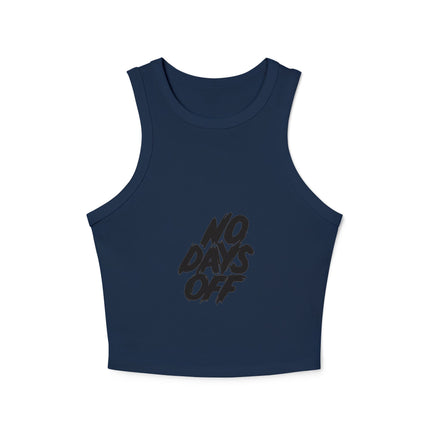 Damen Micro Rib Racer Tank Top mit Typografie-Motiven