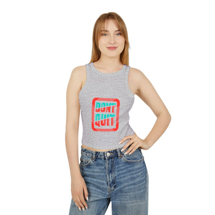 Damen Micro Rib Racer Tank Top mit Typografie-Motiven