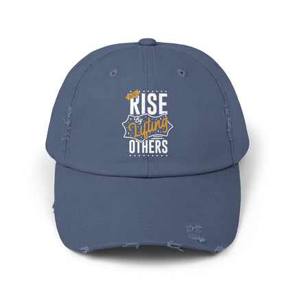 Unisex Distressed Cap mit Typografie-Motiven 