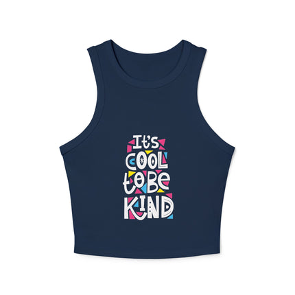 Damen Micro Rib Racer Tank Top mit Typografie-Motiven