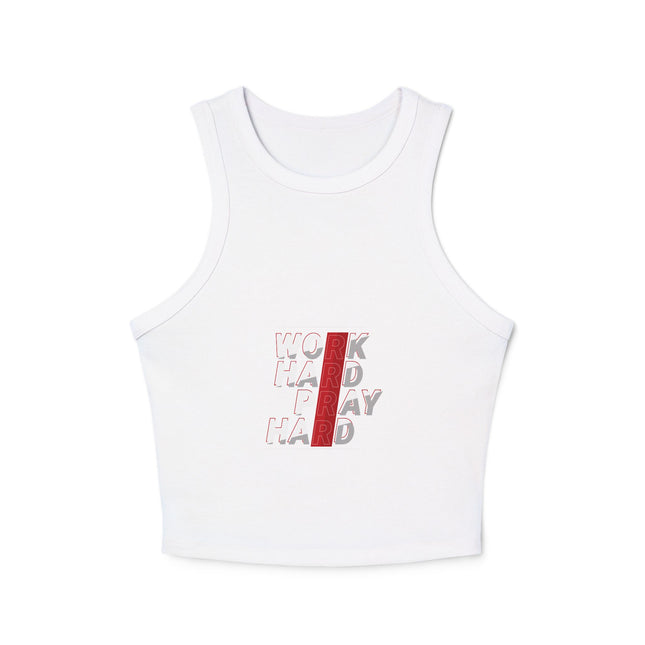 Damen Micro Rib Racer Tank Top mit Typografie-Motiven