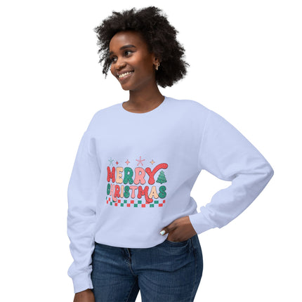 Christmas themed Unisex Lightweight Crewneck Sweatshirt