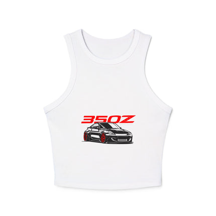 Damen Micro Rib Racer Tank Top mit Auto-Enthusiasten-Motiv