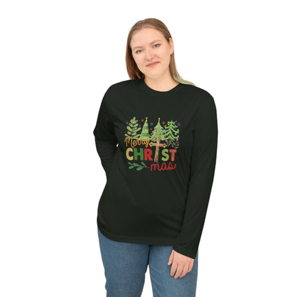 Christmas themed Unisex Performance Long Sleeve Shirt