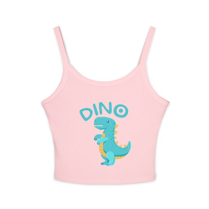 Blue Dino Graphic designed Women's Spaghetti Strap Tank Top