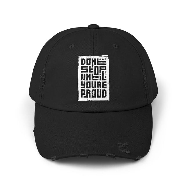 Unisex Distressed Cap mit Typografie-Motiven 