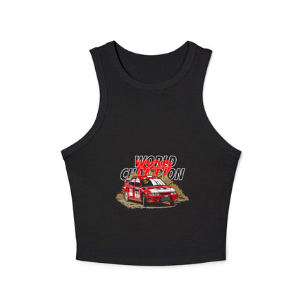 Damen Micro Rib Racer Tank Top mit Auto-Enthusiasten-Motiv