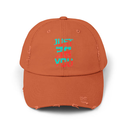 Unisex Distressed Cap mit Typografie-Motiven 