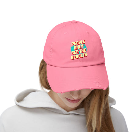 Unisex Distressed Cap mit Typografie-Motiven 