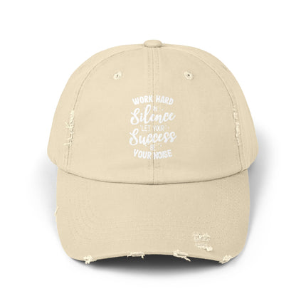 Unisex Distressed Cap mit Typografie-Motiven 
