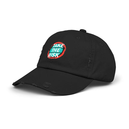 Unisex Distressed Cap mit Typografie-Motiven 