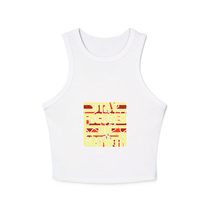 Damen Micro Rib Racer Tank Top mit Typografie-Motiven