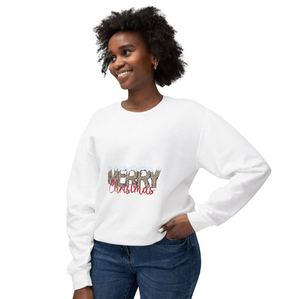 Christmas themed Unisex Lightweight Crewneck Sweatshirt