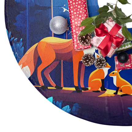 Fox family in the Moonshine design themed Christmas Tree Skirts