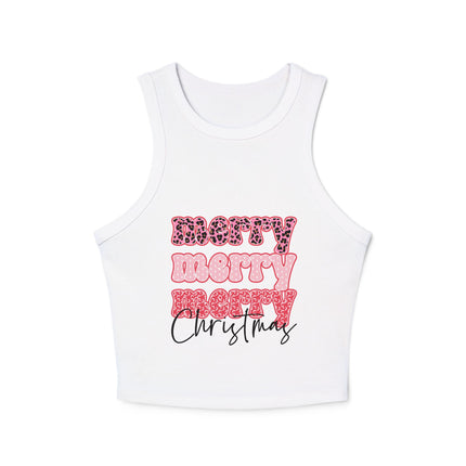 Christmas themed Women's Micro Rib Racer Tank Top