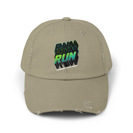 Unisex Distressed Cap mit Typografie-Motiven 