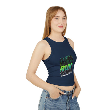 Damen Micro Rib Racer Tank Top mit Typografie-Motiven