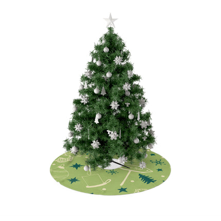 Cute Green tree Pattern design themed Christmas Tree Skirts