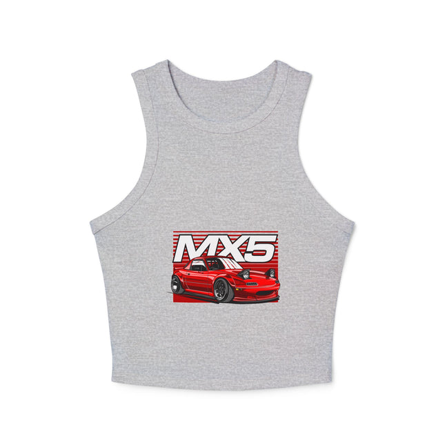 Damen Micro Rib Racer Tank Top mit Auto-Enthusiasten-Motiv