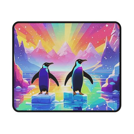 Niedliches 2 Pinguine, die das Design genießen, rutschfestes Gaming-Mauspad