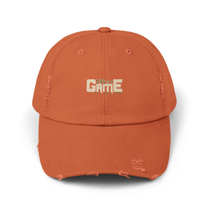 Unisex Distressed Cap mit Typografie-Motiven 