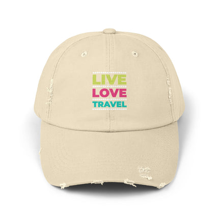 Unisex Distressed Cap mit Typografie-Motiven 