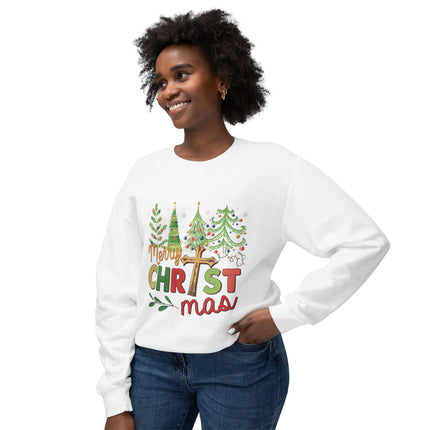 Christmas themed Unisex Lightweight Crewneck Sweatshirt