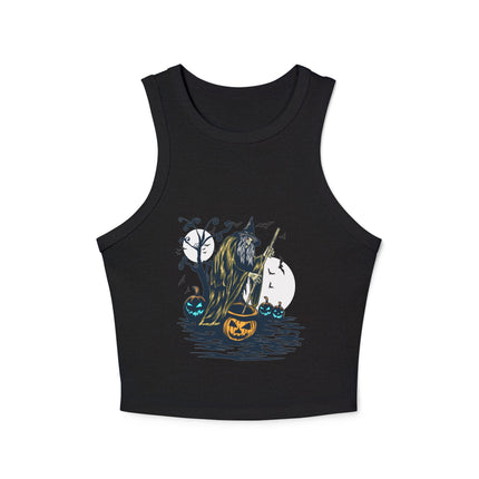 Halloween-Themen Damen Micro Rib Racer Tank Top