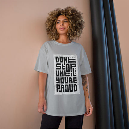 Champion-T-Shirt mit Typografie-Motiv