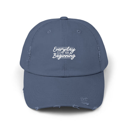 Unisex Distressed Cap mit Typografie-Motiven 