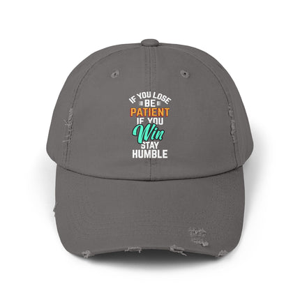 Unisex Distressed Cap mit Typografie-Motiven 