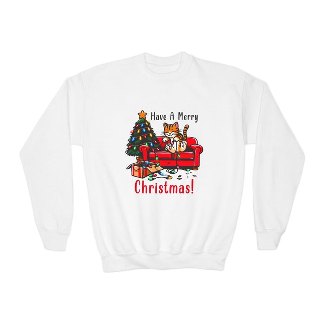 Christmas themed Youth Crewneck Sweatshirt