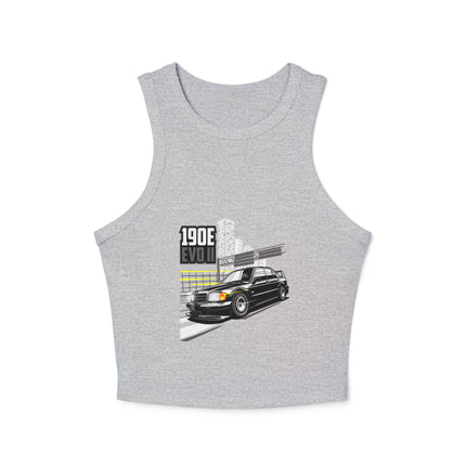 Damen Micro Rib Racer Tank Top mit Auto-Enthusiasten-Motiv
