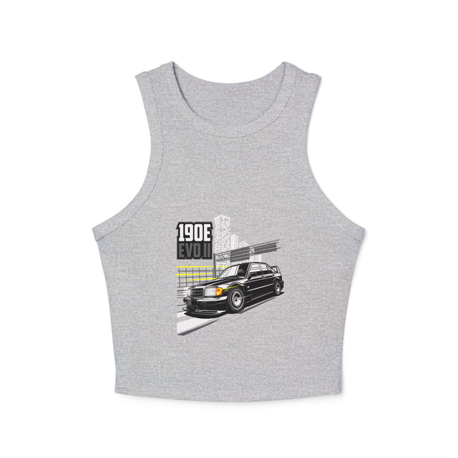 Damen Micro Rib Racer Tank Top mit Auto-Enthusiasten-Motiv