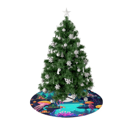 Jelly fish and its family design themed Christmas Tree Skirts