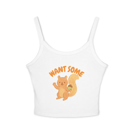 Want Some nut Graphic designed Women's Spaghetti Strap Tank Top