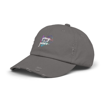 Unisex Distressed Cap mit Typografie-Motiven 