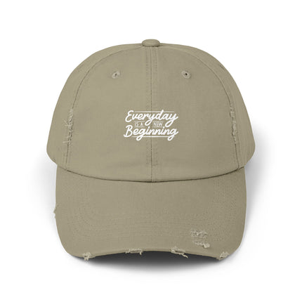 Unisex Distressed Cap mit Typografie-Motiven 