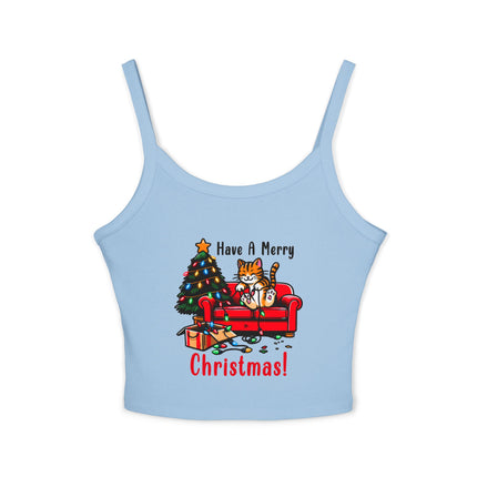 Weihnachtsmotiv Damen Spaghettiträger Tank Top 